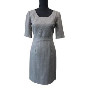 Antonio Melani Gray Pinstripe Sheath Work Social Dress Size 0